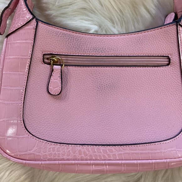 Giani Bernini Pink Crocodile Faux Leather Crossbody Bag - Picture 7 of 17